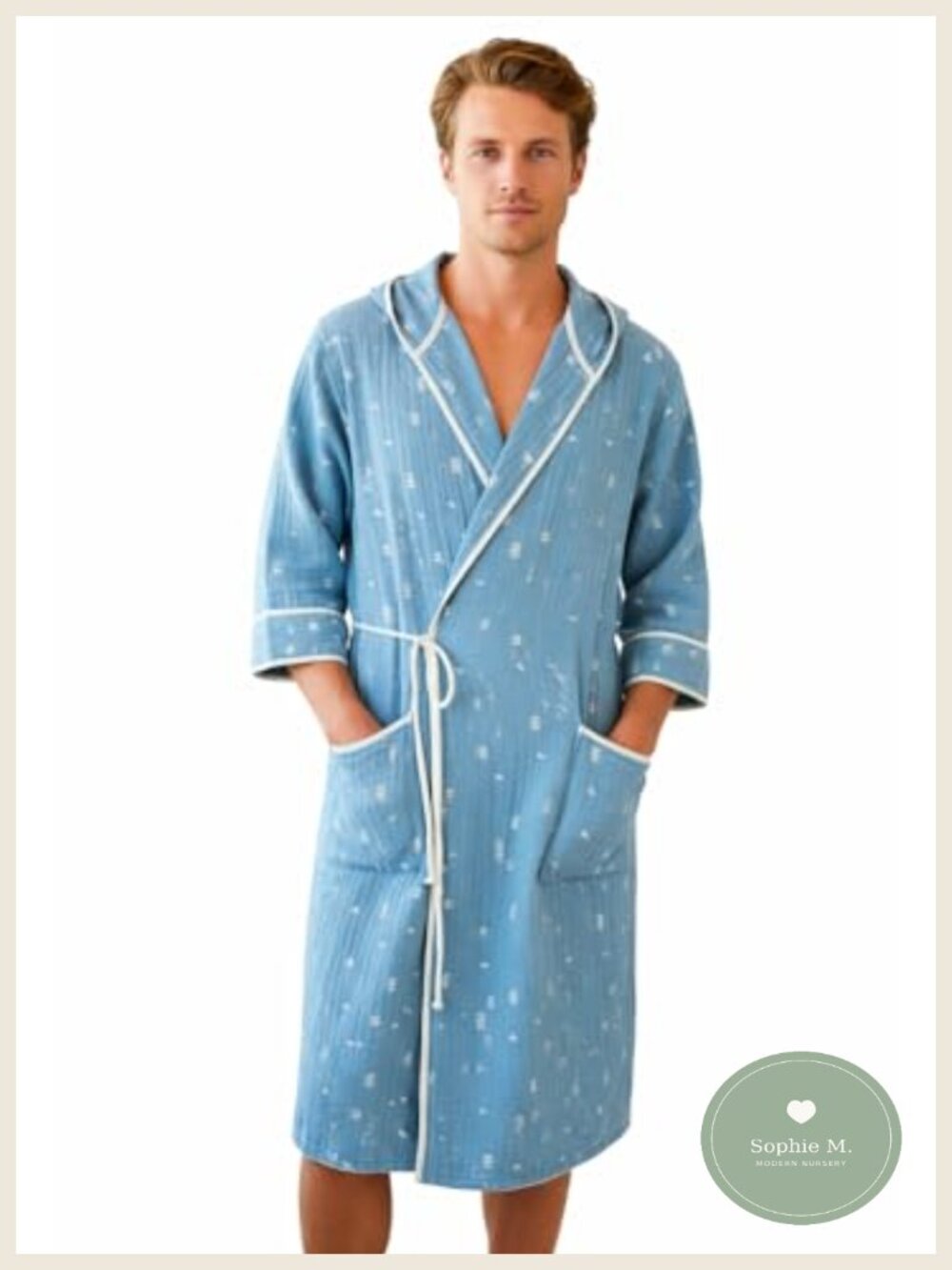 Turkish Cotton Hooded Bath Robe Lightweight Spa Beach Unisex S/M